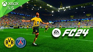 EA FC 24  DORTMUND vs PSG  CHAMPIONS LEAGUE  Gameplay 1080p ESPAÑOL LATINO [upl. by Leahcimluap841]