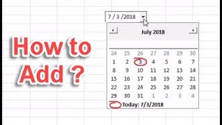 How to add Calendar  Date Picker in Excel Part 1 [upl. by Dolan]