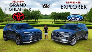 3ROW FAVORITES  2025 Ford Explorer Platinum vs Toyota Grand Highlander Platinum Comparison [upl. by Marinelli]