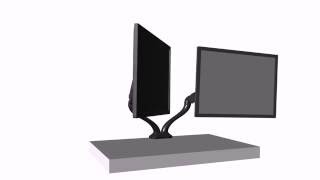 Gas Spring Dual LCD Desk Monitor Mount Arms  Texonic Model QX20 [upl. by Kidd374]