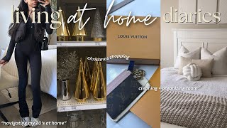 LIVING AT HOME DIARIES ☁️🧸  realistic days  christmas decor shopping  selfcare  organizing room [upl. by Naillij129]