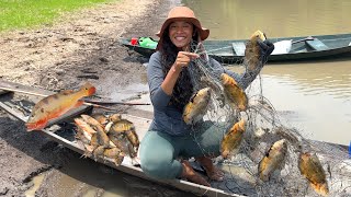 PESCARIA na EXTREMA SECA NO AMAZONAS  Pesca em um LAGO ISOLADO com SEGUIDORES [upl. by Devinne]