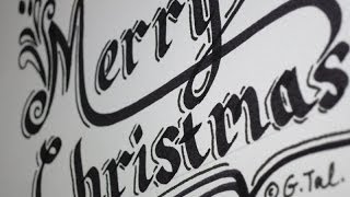 How To Write Merry Christmas Easy Step by Step Fancy Swirly Calligraphy Letters [upl. by Pren782]