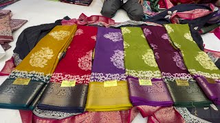 From 175‼️wholesale Designer Fancy sarees in chickpet Bangalore😍single set saree courier available [upl. by Allcot]