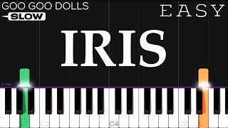 Goo Goo Dolls  Iris  SLOW EASY Piano Tutorial [upl. by Elysha]