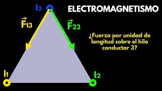 Fuerza magnética entre hilos conductores en un triángulo Ejercicio Bachillerato Electromagnetismo [upl. by Montana]