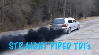 STRAIGHT PIPE TDI COMPILATION  popcorn limiter launches [upl. by Oad750]