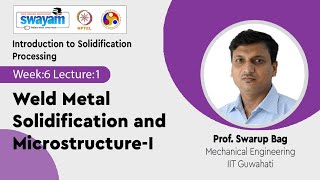 Lec 14 Weld Metal Solidification and MicrostructureI [upl. by Nnayr]