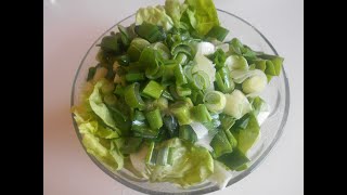 POSNO Zelena salata sa mladim lukom Zdrava i ukusna prolećna salata Lettuce and spring onions [upl. by Downing]