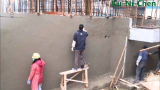 Kunichen waterproof cement additive outside basement construction [upl. by Cristina764]