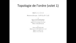 Espaces topologiques partie 62  Topologie de lordre volet 1 [upl. by Ingamar]