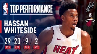 Hassan Whiteside With A Monster Performance 29 Pts 20 Rebs 9 Blks  November 7 2018 [upl. by Oibaf]