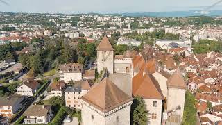 Annecy France Annecy Castle Historical city center with the Thiou river Annecy is a city in t [upl. by Weidner538]