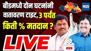 Maharashtra Assembly Election Voting LIVE  Beed च्या 2 घटनांनी वातावरणं टाइट ३ पर्यंत किती मतदान [upl. by Iznyl]