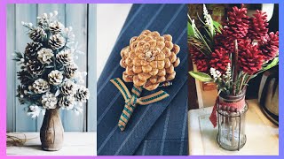 pretty and fabulous pine cone craft ideas for home decor craft decoration garden [upl. by Doowle947]