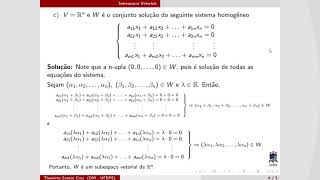 Aula 8  Subespaços Vetoriais [upl. by Aun654]