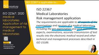 ISO22367 Risk management for medical laboratories การจัดการความเสี่ยงห้องปฏิบัติการทางการแพทย์ คือ [upl. by Alisun]