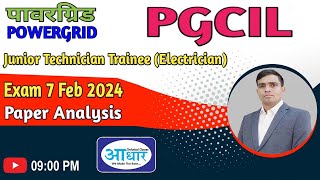 PGCIL  Junior Technician Trainee Electrician Exam 7 Feb 2024  Paper Analysis [upl. by Samaj]