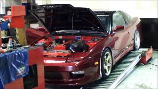 ECC TV  2JZ T04Z Powered 180SX Dyno Ramp [upl. by Atnahsa]