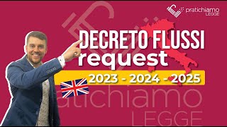 DECRETO FLUSSI REQUEST 2023 20242025 [upl. by Kay]