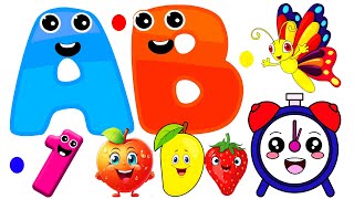 ABC 123 amp Shapes Learning Videos For Preschool  ABC And One Two Three  ABC Phonics Song [upl. by Rosenwald64]