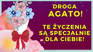 ŻYCZENIA IMIENINOWE DLA AGATY 🍷💖🌼🌸 KARTKA Z ŻYCZENIAMI 🌸5 LUTY🌸W DNIU IMIENIN 🌸 [upl. by Sunderland661]