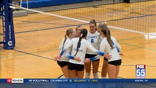 High School Volleyball Chargers sweep Hornets to end regular season [upl. by Ness672]