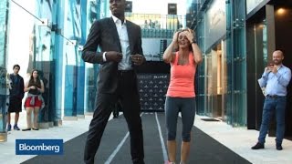 Usain Bolt and Stephanie Ruhle Race Whos Faster [upl. by Anaerda]