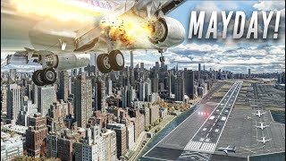 Flight Simulator 2023 RTX™ 3090  ULTRA REALISM MODS  Engine Fire  New York Landing  MSFS 4K [upl. by Barbie263]