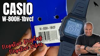 Casio Digital Watch W800h1bvcf NEGATIVE DISPLAY but pretty good function WATCH BEFORE YOU BUY [upl. by Anytsirk159]