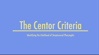 Centor Criteria for Strep Pharyngitis  MEDZCOOL [upl. by Nita843]