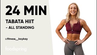 24 MIN TABATA HIIT  All Standing mit fitnesskaykay  No Repeat  Super Sweaty  foodspring [upl. by Arlie]