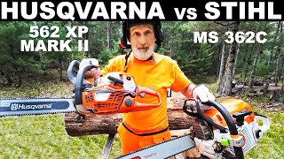 STIHL MS 362 CM vs Husqvarna 562 XP Mark I [upl. by Ahseer569]