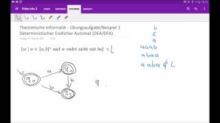14 Theoretische Informatik  ÜbungsaufgabeBeispiel 1 Deterministischer Endlicher Automat DEADFA [upl. by Auqined]