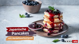 Japanische Pancakes mit Heidelbeerkompott  XXXLecker [upl. by Felisha84]