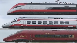 Train Spotting  Frecciarossa Frecciargento Italo amp others on high speed line [upl. by Earazed734]