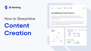 How to Streamline Content Creation with SE Ranking’s Content Editor [upl. by Eislel]