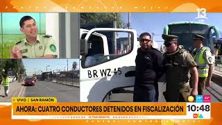 San Ramón 5 detenidos en fiscalización vehícular  Tu Día  Canal 13 [upl. by Ayotas]