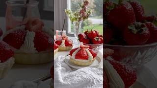 Strawberry Tart🍓baking homemade dessert strawberry sweet desserts cookingvideo cooking [upl. by Groveman926]