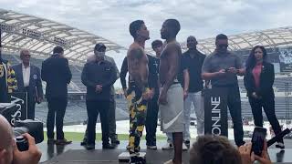 ZURDO RAMÍREZ vs SULLIVAN BARRERA PESAJE WEIGH IN amp FACE OFF [upl. by Adrian]