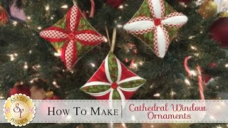 How to Make a Cathedral Window Ornament  a Shabby Fabrics Christmas Sewing Tutorial [upl. by Inalak976]