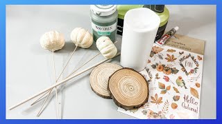 Dollar Tree Candle amp Holder DIY  Fall Decor  Just 1 EASY Craft [upl. by Etat150]