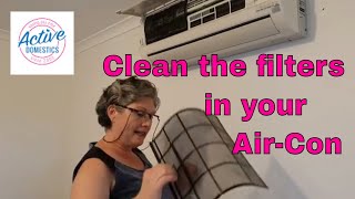 How to remove and CLEAN filters in Panasonic Airconditioner [upl. by Ehcar]