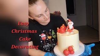 Christmas Cake Decorating Idea Tutorial cake christmas cakedesign cakedecorating christmascake [upl. by Rossen]