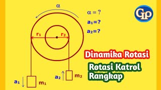 F239Rotasi Katrol Rangkap  Dinamika Rotasi percepatan sudut dan percepatan linier [upl. by Marceau]