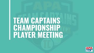 2024 APA Team Captains Championship Player Meeting [upl. by Eidoc761]