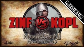 Zinfandel vs KoPL Highlights  Mount and Blade 2 Bannerlord [upl. by Coppock]