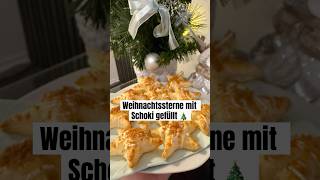 Weihnachtssterne aus Blätterteig gefüllt mit weisser Schokolade ❤️ chrismas rezept backen elly [upl. by Frants]