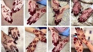 new floral mehndi designs for back handhow to draw rose flower with mehndi designs [upl. by Armbruster]