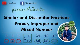 Similar Dissimilar Fractions  Proper Fractions Improper Fractions and Mixed Number [upl. by Marius]